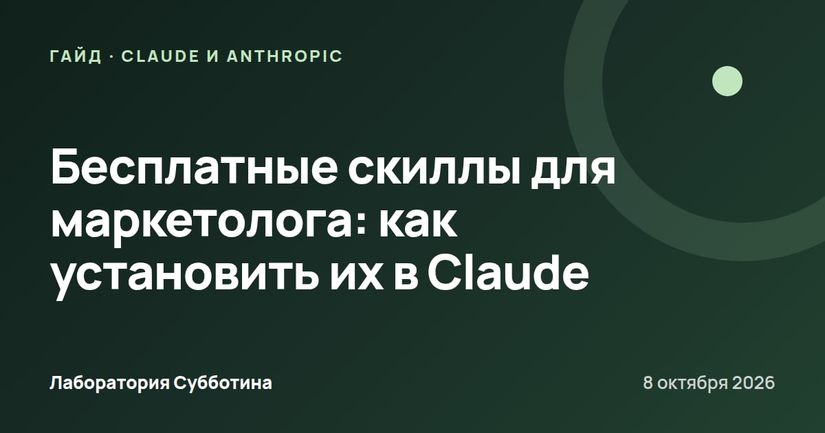 Бесплатные скиллы для маркетолога: как установить их в Claude