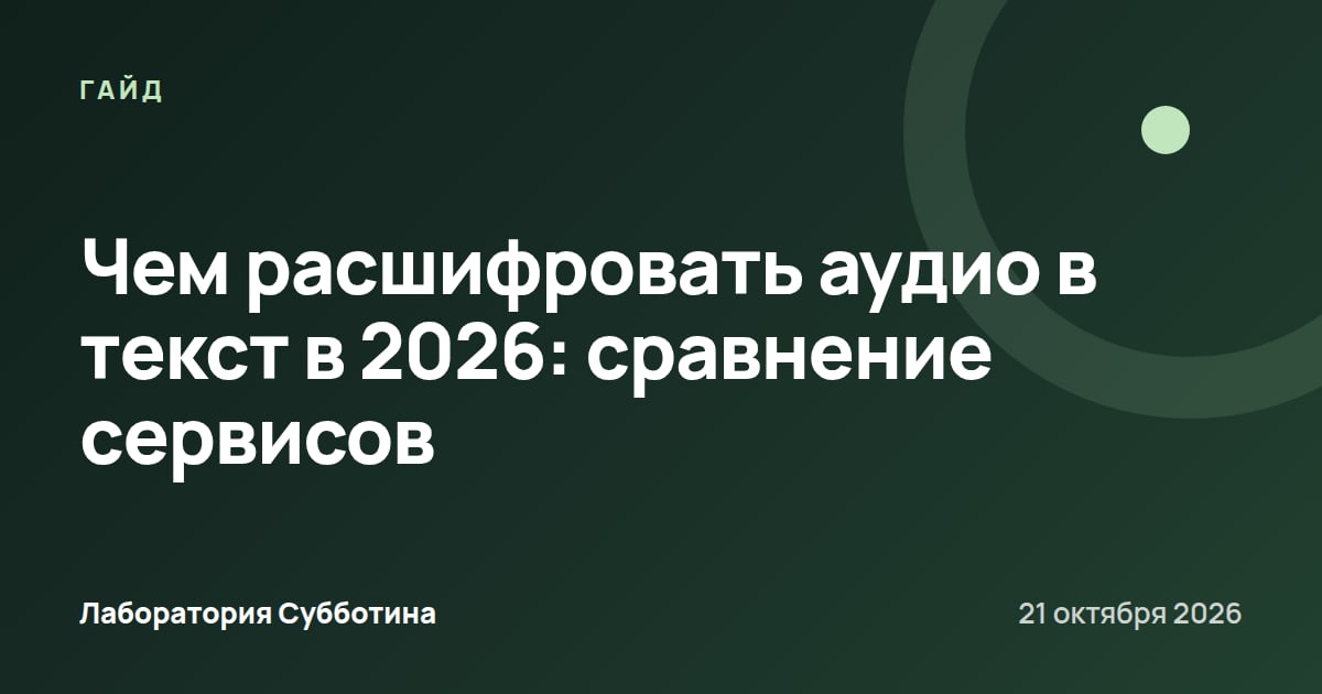 Чем расшифровать аудио в текст в 2026: сравнение сервисов