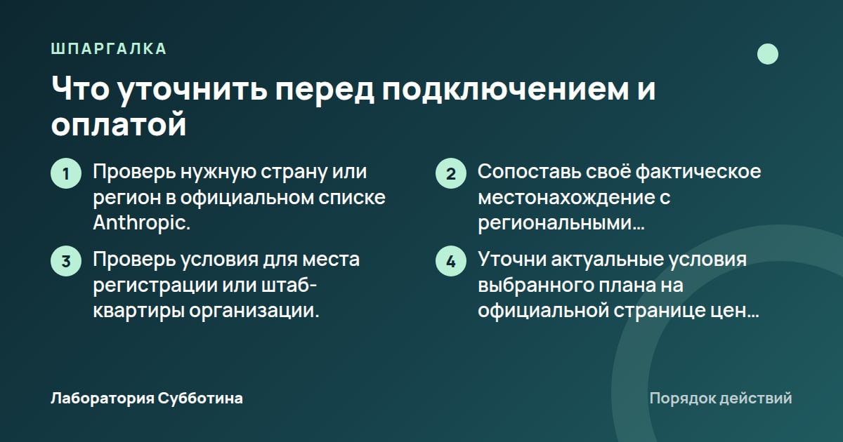 Шпаргалка: Что уточнить перед подключением и оплатой