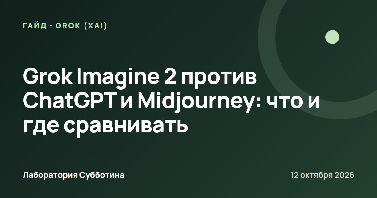 Grok Imagine 2 против ChatGPT и Midjourney: что и где сравнивать
