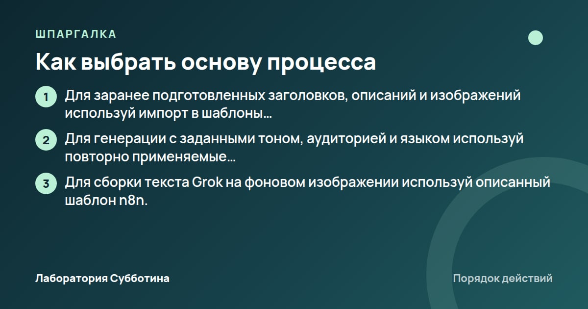 Шпаргалка: Как выбрать основу процесса
