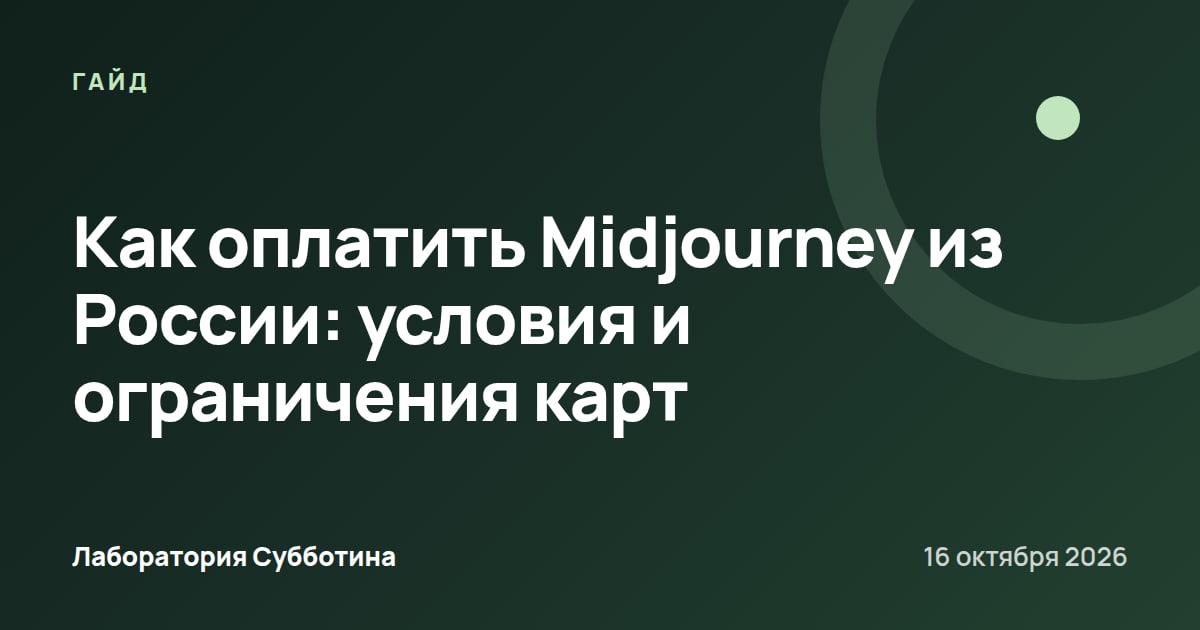 Как оплатить Midjourney из России: условия и ограничения карт