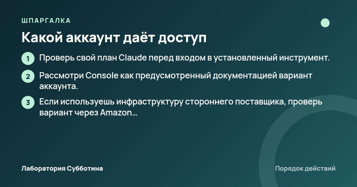 Шпаргалка: Какой аккаунт даёт доступ
