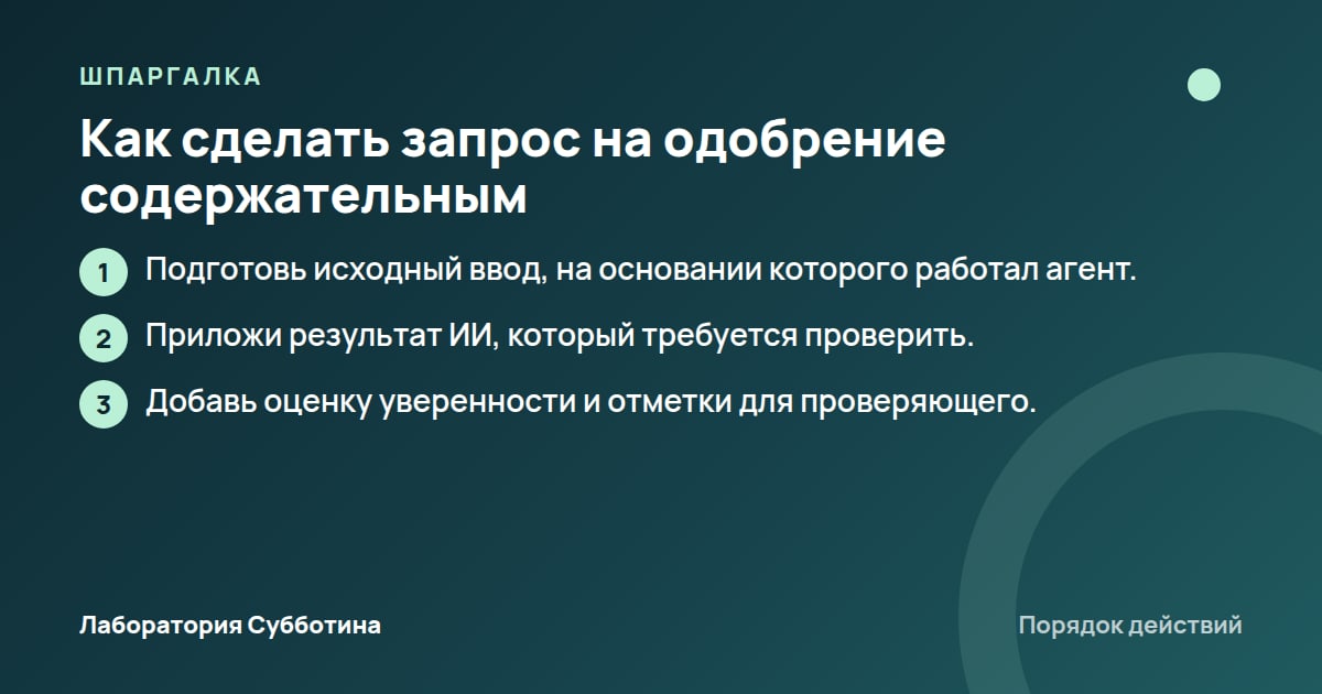 Шпаргалка: Как сделать запрос на одобрение содержательным