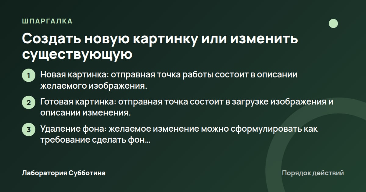 Шпаргалка: Создать новую картинку или изменить существующую