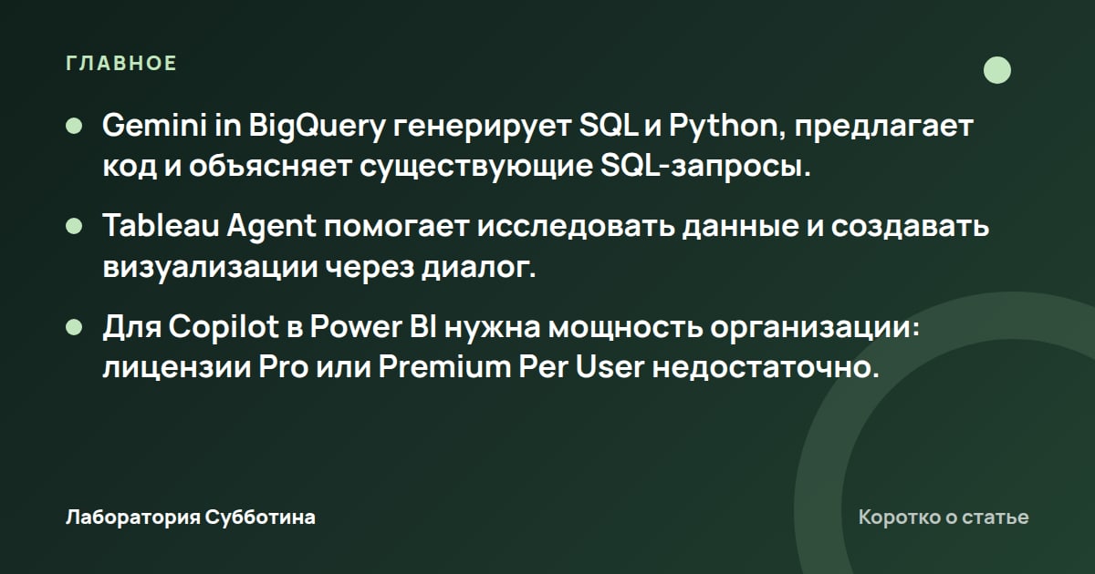 Главное из статьи: Нейросети для аналитика в 2026: SQL, Python, дашборды и отчёты