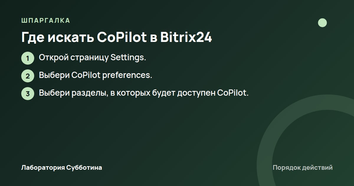Шпаргалка: Где искать CoPilot в Bitrix24