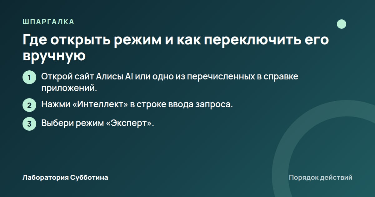 Шпаргалка: Где открыть режим и как переключить его вручную