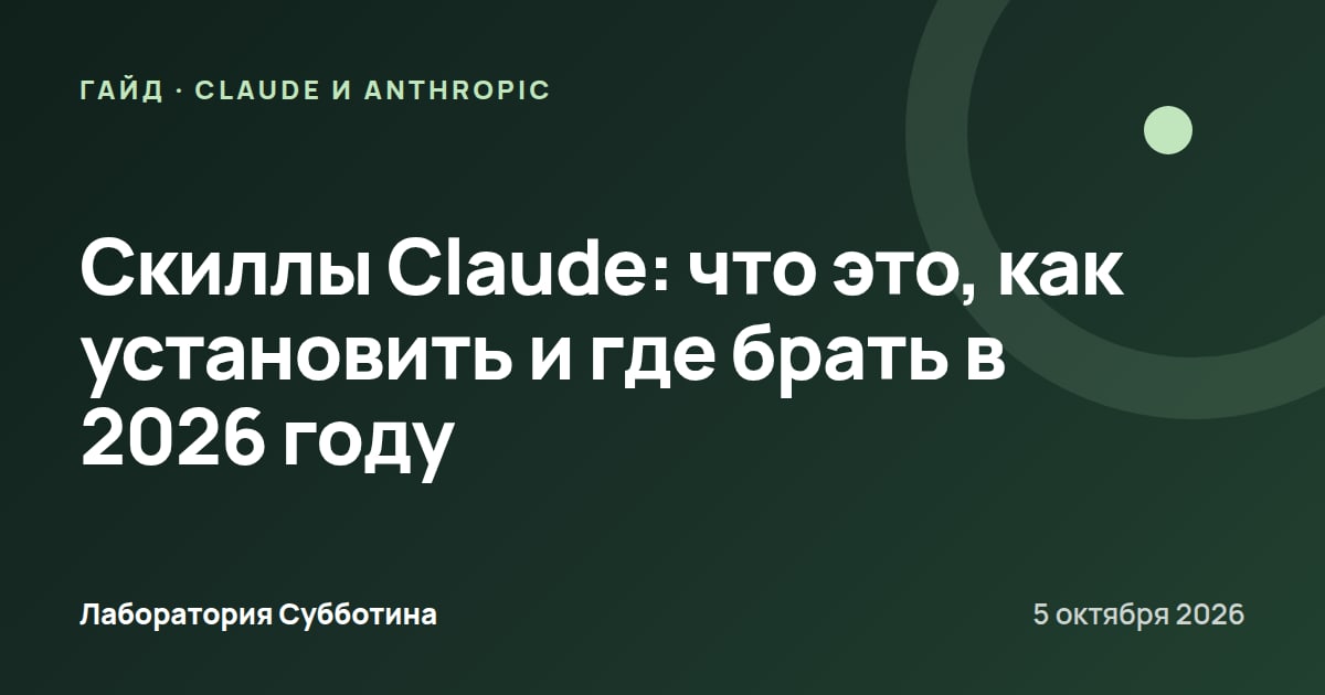 Скиллы Claude: что это, как установить и где брать в 2026 году