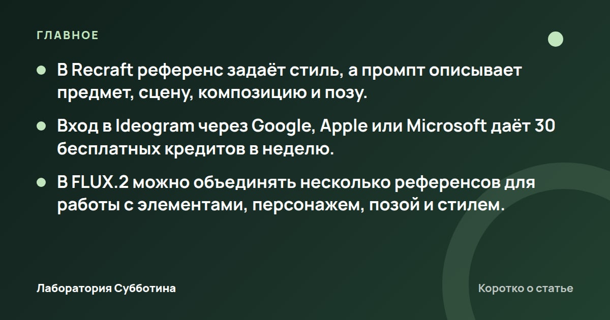 Главное из статьи: Стили ИИ-картинок: готовые промпты для Ideogram, FLUX и Recraft
